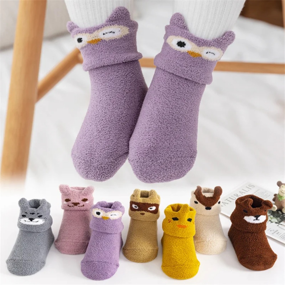 Unisex Baby Socks Non Slip - 1 SZT. Szare Silikonowe Antypoślizgowe Skarpetki