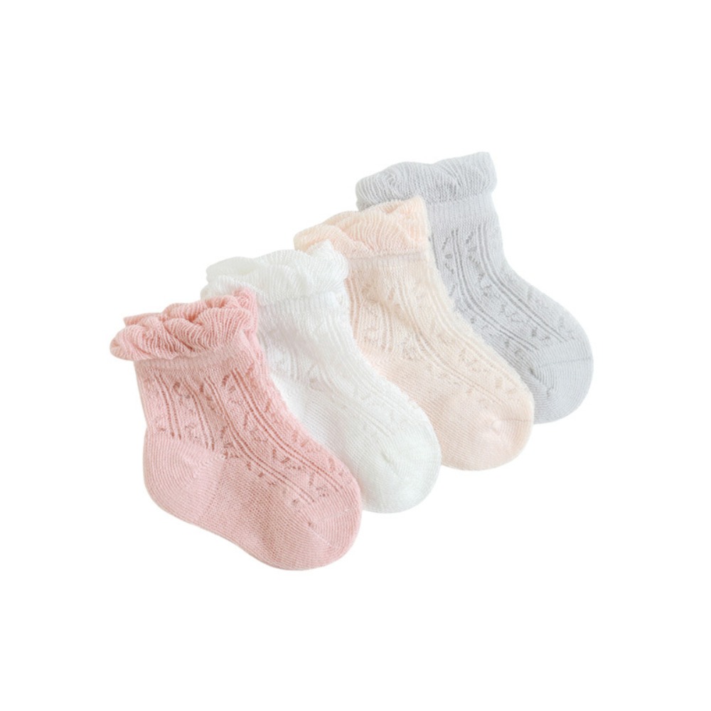 Unisex Baby Socks Non Slip - 4 pary uroczych bawełnianych skarpetek z