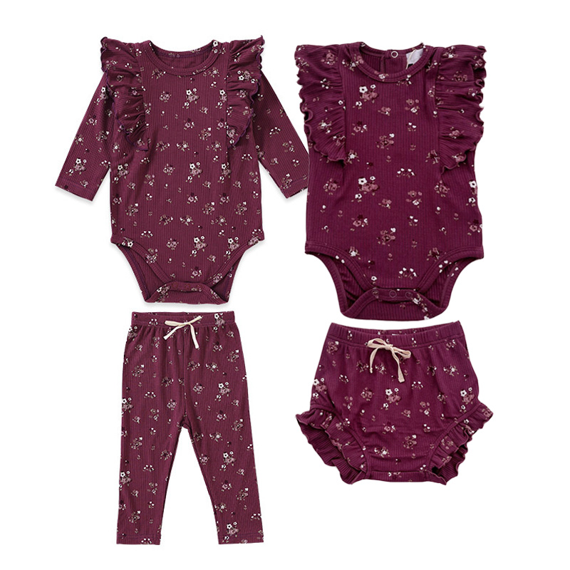 Newborn Baby Girl Romper Floral - 0-24M zestaw ubranek dla noworodka dziewczynki