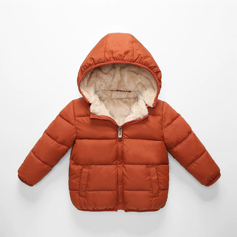 Toddler Boy Winter Fleece Jacket - Zimowa kurtka puchowa z kapturem dla