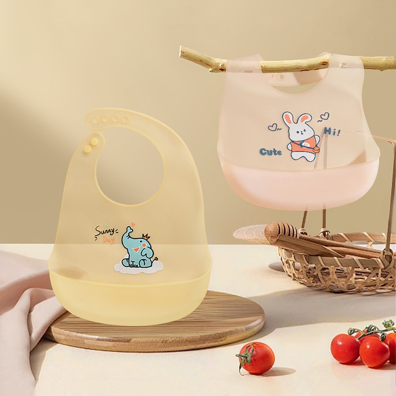 Waterproof Baby Bibs Silicone - Silikonowy śliniak dla niemowląt 0-1 rok,